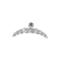 Piercing labret de acero quirúrgico para cartílago, pendiente largo de circonia cúbica, con rosca interna, de 16g, para tragus, con hélice delantera y parte posterior plana, 100%, 316L - details 7