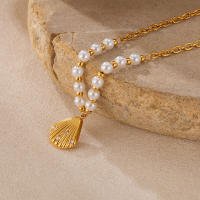 Collar de Mujer de Acero Inoxidable con Perlas y Circonitas, Gargantilla Vintage Elegante, Joyería Fina, Regalo para Mujer - details 6