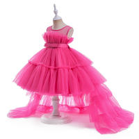 Summer Pink Trailing Lace Baby Girl Dress Toddler 1st Birthday Party Princess Dresses for Girl Formal Puffy Wedding Gown Vestido - details 8