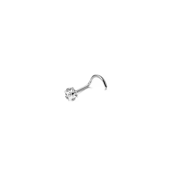 Piercing de acero inoxidable con diamantes de imitación, 2 piezas, 0,8x6 + 3MM, tabique nasal, ganchos, barra, alfiler, anillos para la nariz, joyería para el cuerpo, femenino - 1