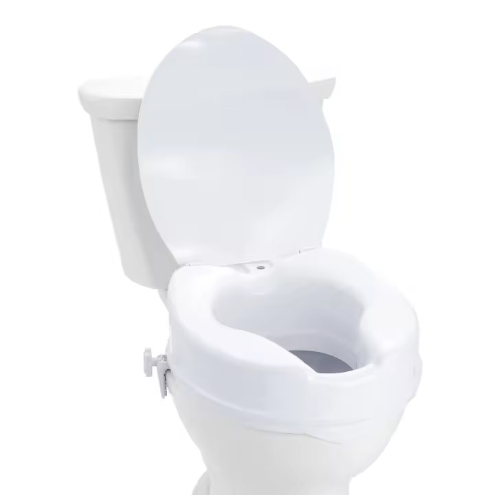 SucceBuy Asiento de Inodoro Elevado, Elevador de Inodoro Universal, Bloqueo de Varilla de Tornillo, para Ancianos, Discapacitados, Embarazadas, Uso Médico, Plástico - 1
