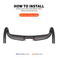 TOSEEK ZXB-TWO Bike Carbon Road Handlebar 400/420/440mm UD Matt Internal Routing Road Bicycle Handle Bar Bikes Parts - details 6