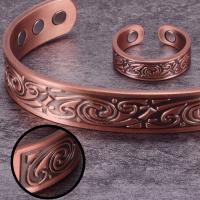 Juego de Joyería de Cobre Puro Pulsera Ajustable Vikinga Magnética Anillo Vintage de Energía Saludable para Mujeres Hombres Relojes Gafas de Sol Joyería - details 3