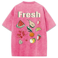 Camisetas Deportivas de Verano Suaves y Cómodas Estampados de Frutas Frescas Cuello Redondo - details 21