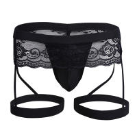 Ropa Interior Masculina de Encaje Transparente, Calzoncillos Boxer Sexys de Malla Transparente con Bolsa para Pene en Forma de U, Calzoncillos Masculinos, Lencería Erótica Gay - details 4