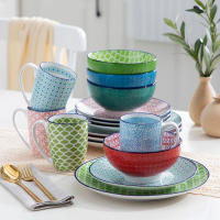 Vancasso-vajilla de porcelana Macaron, 16 piezas, 4 platos de cena, postre, cuencos, tazas, servicio para 4 personas - details 9