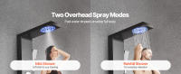 Panel de Ducha de Acero Inoxidable Cepillado SucceBuy de 134.62 cm con Cabezal de Ducha LED Tipo Lluvia, Columna de Ducha Montada en la Pared con 6 Funciones, 5 Jets Corporales, Ducha de Mano y Caño para Bañera - details 0