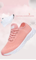 Zapatos deportivos de moda de las mujeres hueco transpirable deportes zapatos casuales bajo fondo suave de malla zapatos para correr - details 0