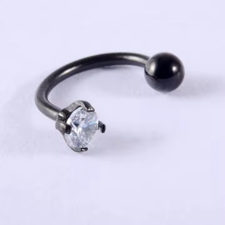 Pendientes de acero inoxidable con forma de herradura, aretes de aguja fina de 0,8mm, con tornillo de dientes externos de circonia, 2 piezas, gran oferta - 1