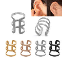 Anillo de acero inoxidable para piercing sin perforación, aro doble triple, clip para el cartílago tragus, 2 piezas - details 3