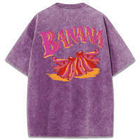 Camisetas lavadas con estampado de plátano rosa creativo para mujer, camisetas suaves de verano, Top informal cómodo deportivo de manga corta, gran oferta - details 63