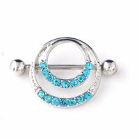Anillos redondos dobles para pezones, Piercing de pezón de aleación, joyería corporal, 2 piezas, 16G - details 3