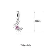 Abalorio de Colgante de Canasta de Zirconia Rosa de Plata Esterlina 925 Ajuste a Pulsera de Encantos Finos para Mujeres Joyería de Valentine Day DIY - details 2