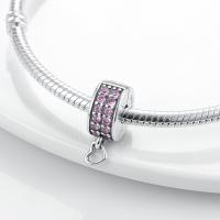 Encantos de Serie Zirconia de Plata Esterlina S925 100% Real para Mujeres Joyería Fina de Cumpleaños Ajuste a Pulsera y Bangle de 3mm - details 4