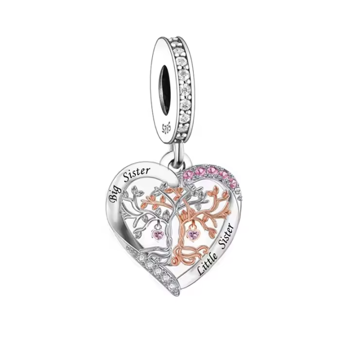 Encanto de Pulsera Fine para Mujeres 925 Plata Esterlina con Diseño de Árbol del Vida Bricolaje Adecuado para Joyería de Moda - 1