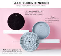 Limpiador de brochas de maquillaje Jessup, tapete de silicona 2 en 1 para lavado en seco y húmedo, esponja para remover el color de las brochas, herramientas de limpieza cosmética - details 3