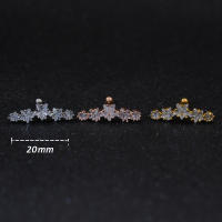 2PcsFashion gran circón ala cartílago pendiente para las mujeres piercing 1,0x6mm tragus Torre lóbulo de la oreja de helix piercing joyas - details 14
