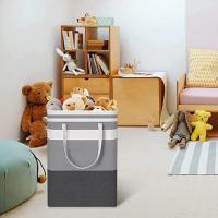 Cesta de algodón y lino para ropa sucia, bolsa de almacenamiento plegable de gran capacidad, color gris, simplificada, 1 unidad - details 3