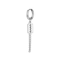 Pendiente de aro con plumas cruzadas para mujer, Piercing de acero inoxidable, con Clip, estilo hip pop, Punk, CZ, magnético, 1 par - details 3