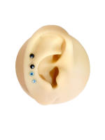 Piercing para la nariz con forma de I & L, tachuelas invisibles para el cartílago de la nariz, transparente, azul claro, 8/10/12mm, 2 piezas - details 2