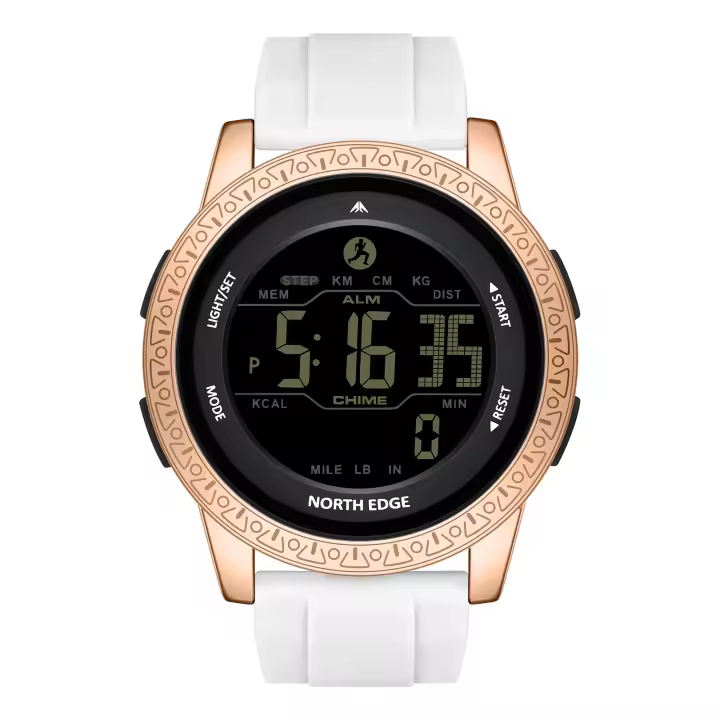 NORTH EDGE Reloj Deportivo de Exterior para Hombre con Caja de Aleación de Lujo, Resistente al Agua 50 m, Doble Hora, Alarma, Podómetro, Cálculo de Calorías y Temporizador de Cuenta Regresiva, APOLLO - 1