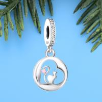 Abalorios de Gatito Pendientes de Joyería para Amantes de Gatos Hechos en Plata Esterlina 925 con Diseño de Cola Curva - details 1