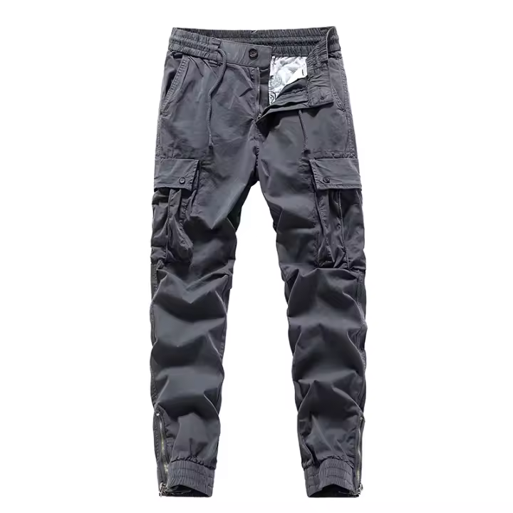 Pantalones Cargo Retro de Invierno para Hombres Comodidad de Algodón, Largo Completo, Múltiples Bolsillos, Estilo Casual de Sweat - 1