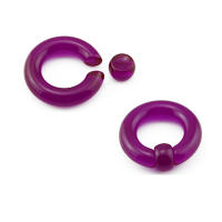 Anillo de cuentas cautivas de acrílico bcr de gran tamaño, 2 piezas, dilatador de tapón para la oreja, guauge, piercing para la nariz, joyería para el cuerpo - details 14