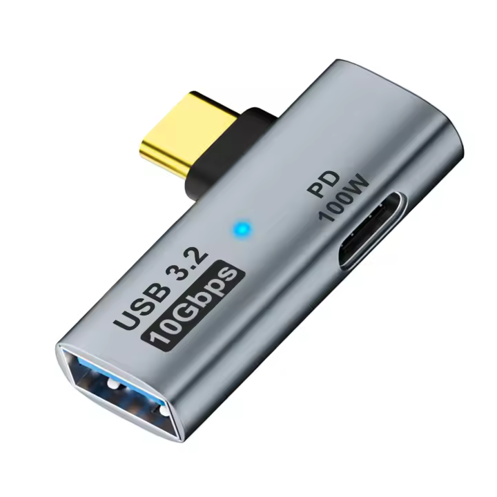 Adaptador OTG 2en1 USB Tipo-C Carga Rápida de 100W PD Compatible con Steam Deck, Chromecast, Google TV, Macbook PC, Móvil OTG Drives Almacenamiento de Datos - 1