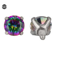 Gema CZ de titanio ASTM F136, accesorio con rosca interna para Labret Lip Stud, bolas de repuesto, Tragus Helix, pendientes, parte superior dérmica, 2,5-4mm, 2 unidades - details 7
