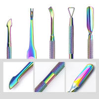 Juego de tijeras de acero inoxidable para uñas, cortaúñas para cutículas, piel muerta, cortador de arcoíris, herramientas de manicura, 6 unidades - details 3