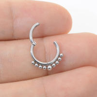 Anillos de Nariz de segmento con bisagras de acero, 1,2x8/10mm, de pezón pirsin, cartílago de oreja, tragus, hélice, piercings de labio, joyería de moda unisex - details 4