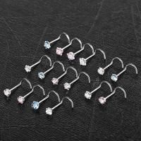 Juego de pendientes de acero quirúrgico para piercing de nariz, conjunto de anillos cuadrados para piercing en forma de l, Estrella real, 4 piezas - details 2