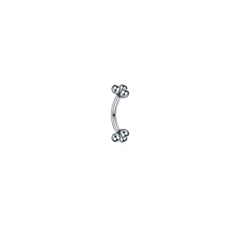 Pendiente de aro con forma de bola de plátano para mujer, aretes de hélice para el cuerpo, joyería de acero inoxidable para cejas, Piercing, pasador curvo, 2 uds. - 1