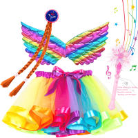 Falda de tutú para niña pequeña, falda de princesa para fiesta de baile, capa de tul arcoíris, accesorios de vestir - details 14