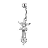 Anillo de acero quirúrgico para el ombligo, Piercing para el ombligo, CZ, cristal, abeja, flor, corazón, joyería para la oreja, 1 unidad - details 3