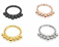 Anillos de Nariz de segmento con bisagras de acero, 1,2x8/10mm, de pezón pirsin, cartílago de oreja, tragus, hélice, piercings de labio, joyería de moda unisex - details 2