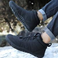 Zapatos descalzos con punta ancha para mujer y hombre, calzado minimalista forrado de piel, suela cero caída, botas de nieve cálidas para caminar al aire libre, Invierno - details 15