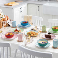 Vancasso-vajilla de porcelana Macaron, 16 piezas, 4 platos de cena, postre, cuencos, tazas, servicio para 4 personas - details 2