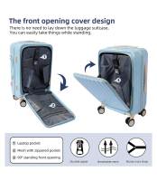 Maleta de viaje de negocios S STAR con marco de PC de 20 pulgadas con cerradura y ruedas giratorias, equipaje multifuncional, maleta expandible, ligera, caja de transporte, bolsa de mano, silenciosa, de negocios, apertura frontal. - details 5