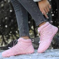 Zapatos descalzos con punta ancha para mujer y hombre, calzado minimalista forrado de piel, suela cero caída, botas de nieve cálidas para caminar al aire libre, Invierno - details 9