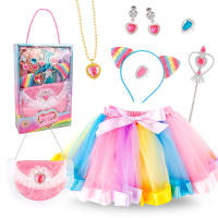 Falda de tutú para niña pequeña, falda de princesa para fiesta de baile, capa de tul arcoíris, accesorios de vestir - details 12