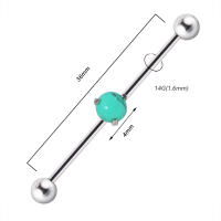 Piercing de titanio g23, 14g, Ópalo, Luna, flor, pendientes de tuerca, doble oreja, puente de oreja, joyería, 1 ud. - details 17