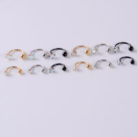 Pendientes de acero inoxidable con forma de herradura, aretes de aguja fina de 0,8mm, con tornillo de dientes externos de circonia, 2 piezas, gran oferta - details 3