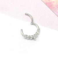 Pendientes de acero quirúrgico de circón, anillos de segmento alto, Piercing de tabique pequeño abierto, anillo de nariz, hélice, Concha, joyería corporal, nuevo - details 2