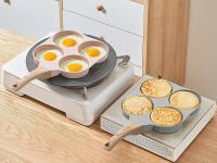 RIOVARM Antiadherente Sartén Tortilla Inducción Sartén para Huevos Granito Sartén Pequeña sin PFOA Redonda 4 agujeros Sartén escalfadora de huevos para el desayuno Sartén para tortitas - details 2
