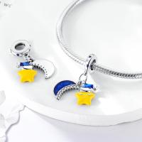 Colgante de la serie de estrellas y lunas para mujer, collar de pulsera DIY, cuentas de plata de ley 925, joyería fina colgante, cumpleaños Gi - details 8