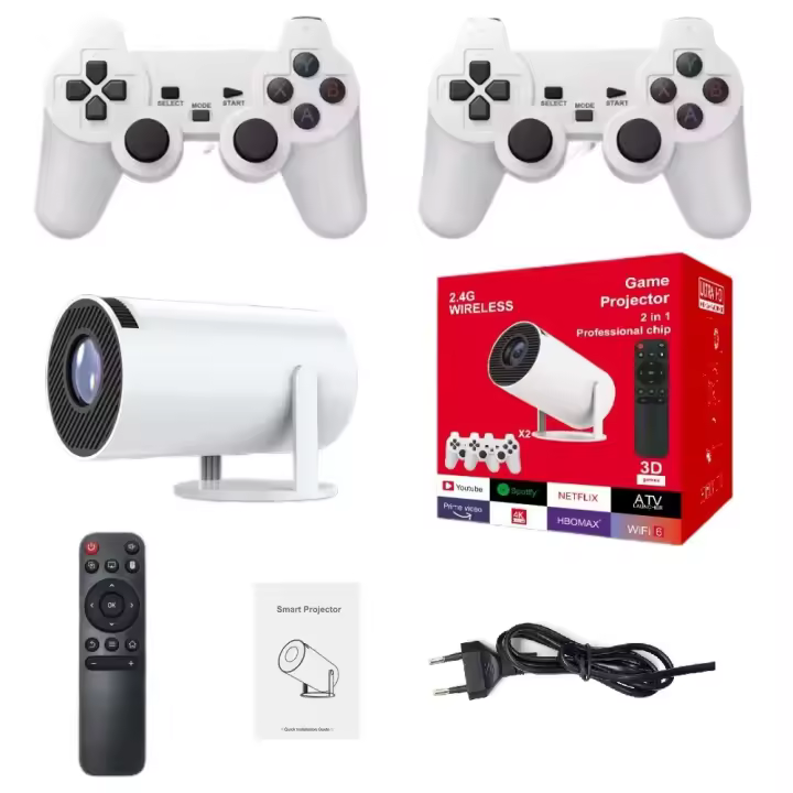 Proyector inteligente compatible con 4K y 1080P, 720P local, juego de mandos, Android 11, cine en casa, portátil - 1