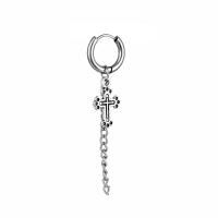 Pendiente de aro con plumas cruzadas para mujer, Piercing de acero inoxidable, con Clip, estilo hip pop, Punk, CZ, magnético, 1 par - details 1
