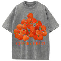 Camiseta lavada con estampado de corazón de cereza fresca para mujer, camiseta de algodón de Hip Hop, ropa holgada con cuello redondo, camisetas que combinan con todo Y2K - details 8